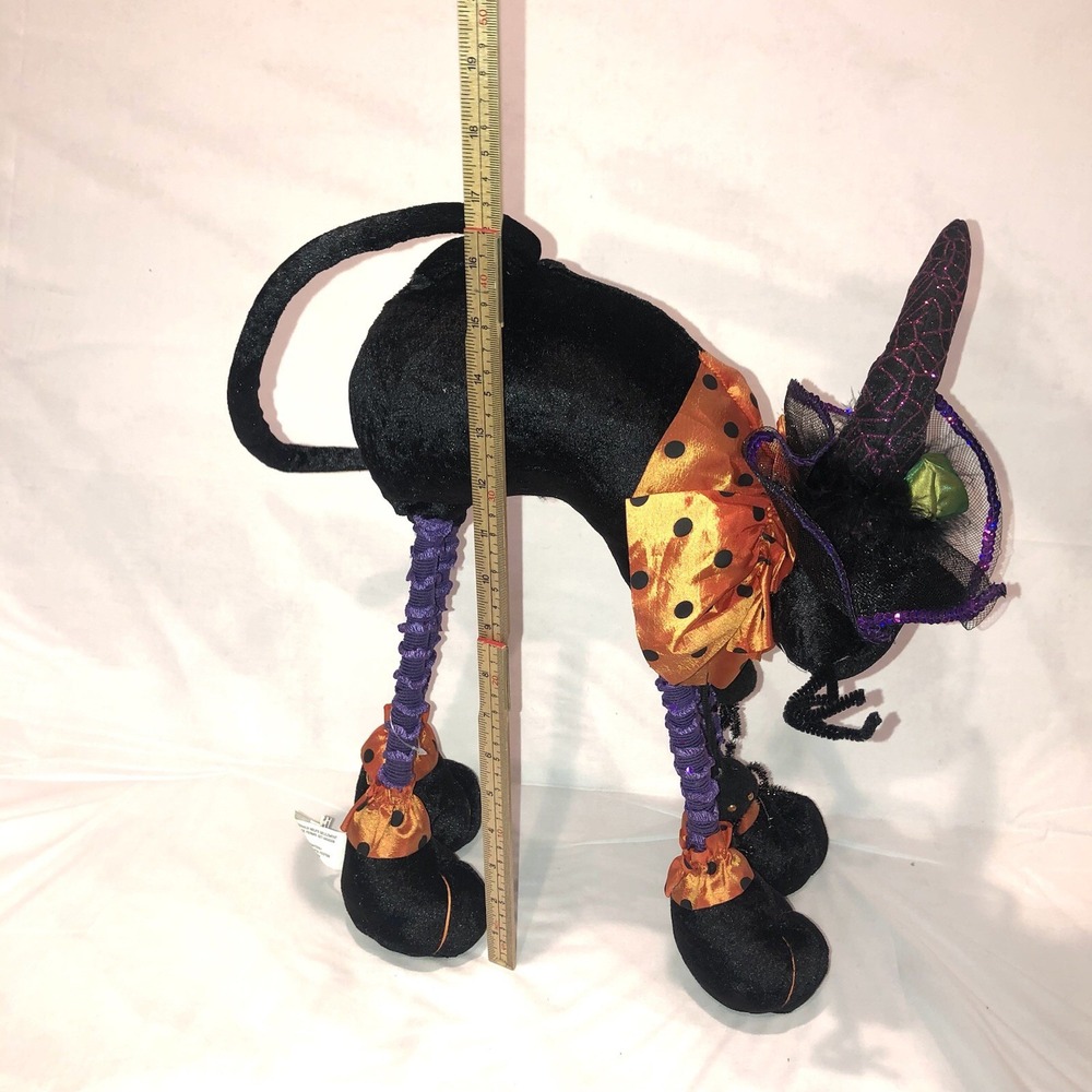 HALLOWEEN Pier 1 Black Cat Dangling Spiders Beanbag weighted feet Witch Hat - Picture 8 of 10